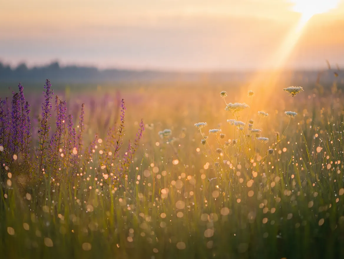 Serene natural landscape with soft morning light reflecting a sense of calm and inner stillness