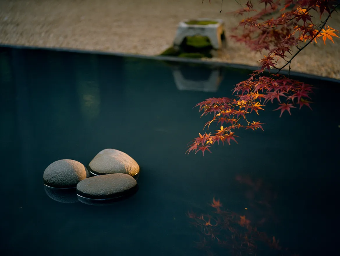 Calm still water reflecting soft natural light symbolizing focused attention and clarity